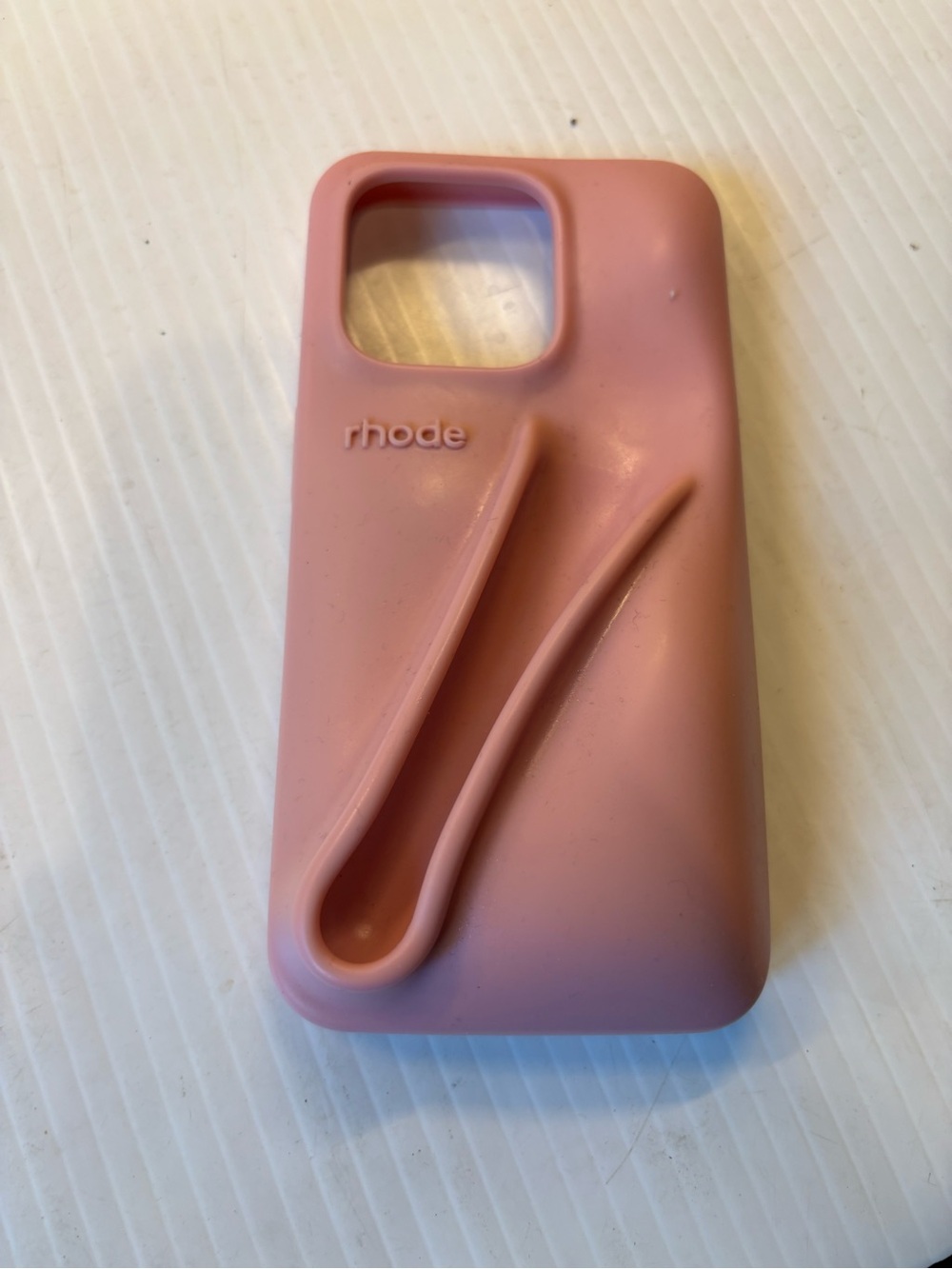 RHODE Blush Pink Silicone Phone Case with Built-In lipgloss holder